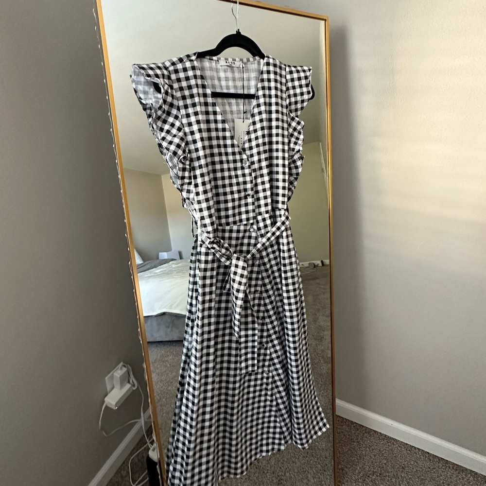 NAKD Black White Midi Cotton Dress